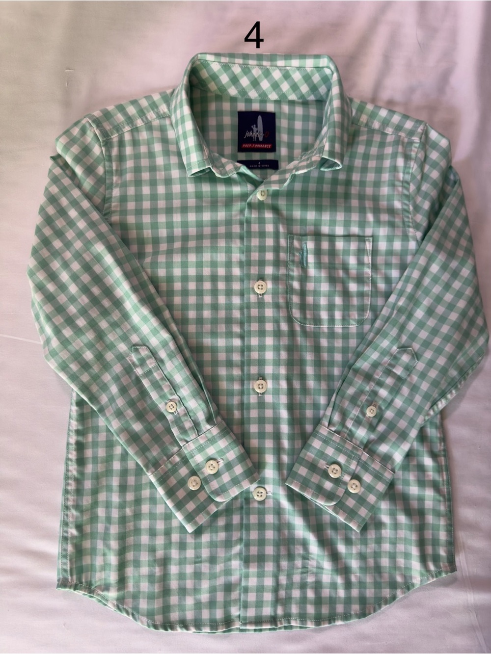 Johnnie-O Prep-formance 
Little Boys Mint Green Gingham Button-Up Shirt